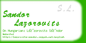 sandor lazorovits business card